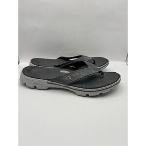 Skechers Go Walk 5 Gray Flip Flop Sandals Men Size 12